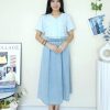 Premium Denim Midi Skirt (有双口袋) (0570)