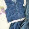Denim套装 (马甲外套+牛仔半裙) (A136)