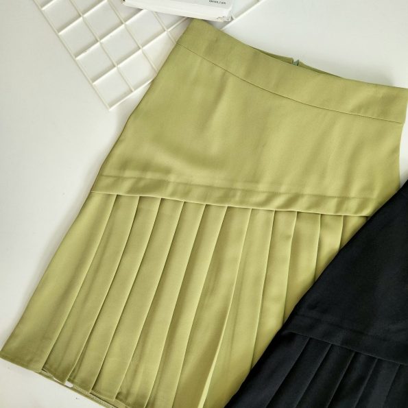 Pleated Suit Midi Skirt (237)