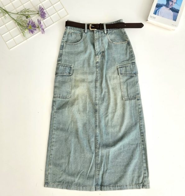 Premium Denim Skirt (8058) A8