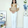 假两件式棉针织上衣 (402)B27