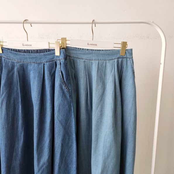 Premium Denim Midi Skirt (有双口袋) (1371)