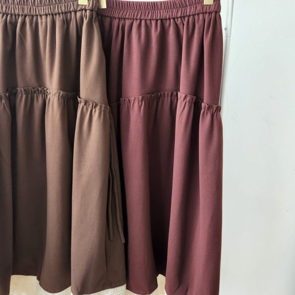 Premium Velvet Midi Skirt (9855)