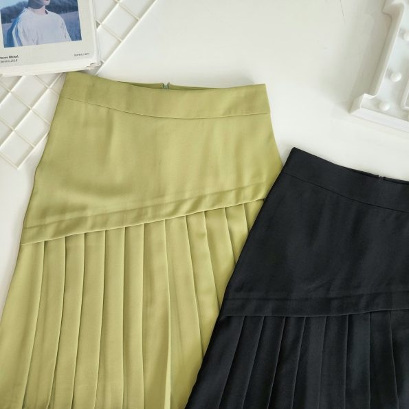 Pleated Suit Midi Skirt (237)