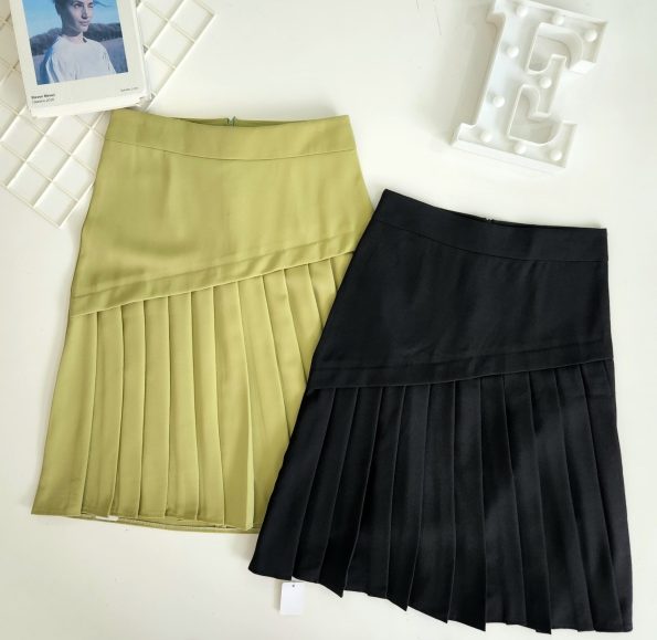 Pleated Suit Midi Skirt (237)