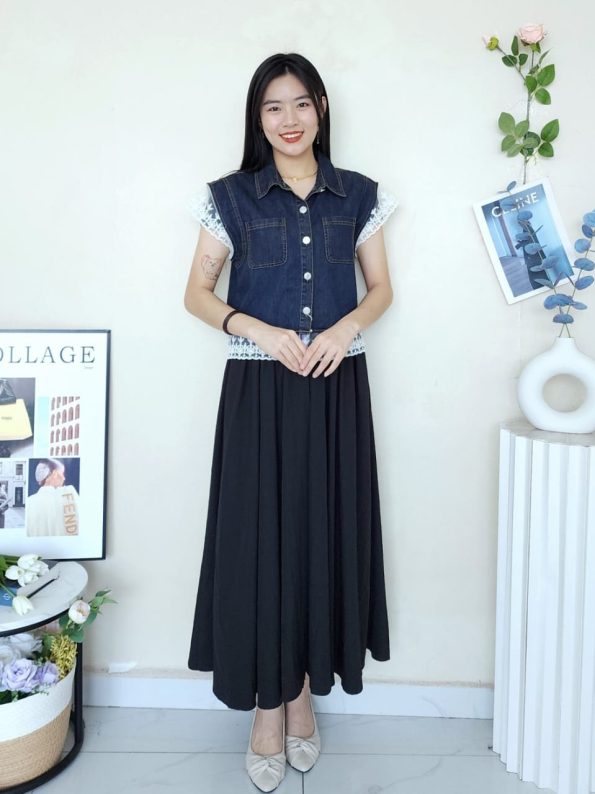 蕾丝Denim外套衫 (698)