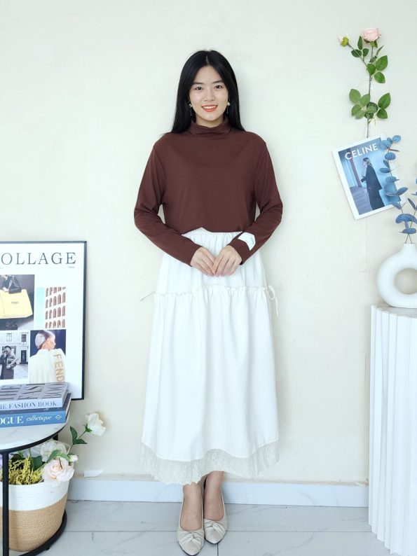 Premium Velvet Midi Skirt (9855)