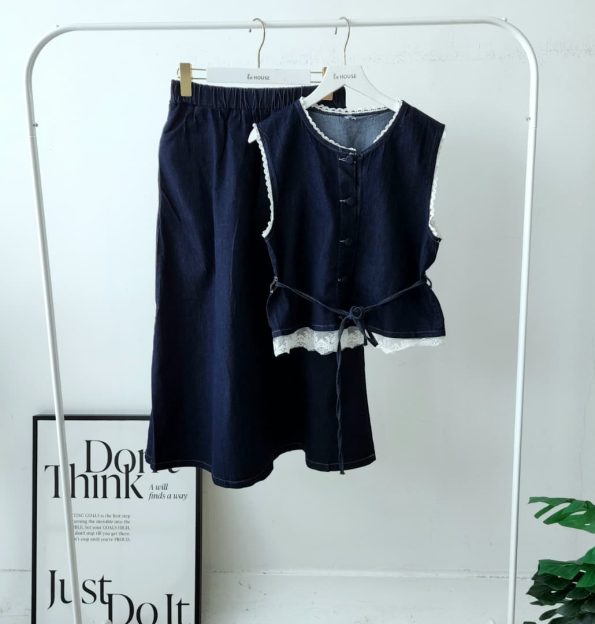 高品Denim套装 (Top&Skirt) (7168)