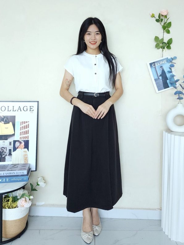 Premium Velvet Midi Skirt (8985)