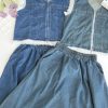 Denim套装 (马甲外套+牛仔半裙) (A136)