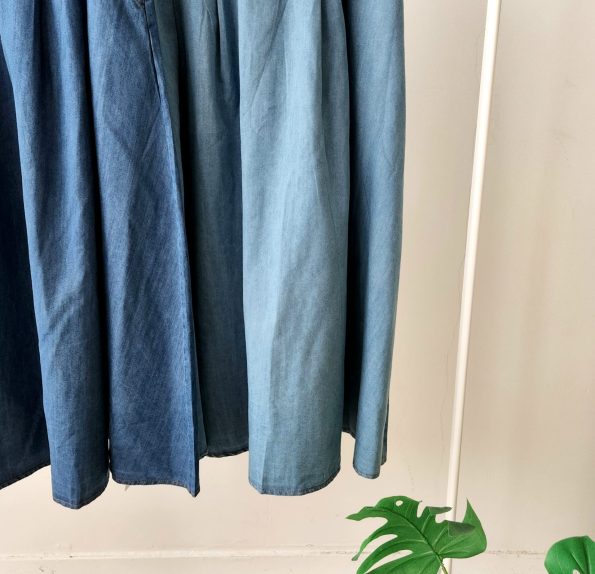 Premium Denim Midi Skirt (有双口袋) (1371)