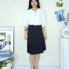 Pleated Suit Midi Skirt (237)