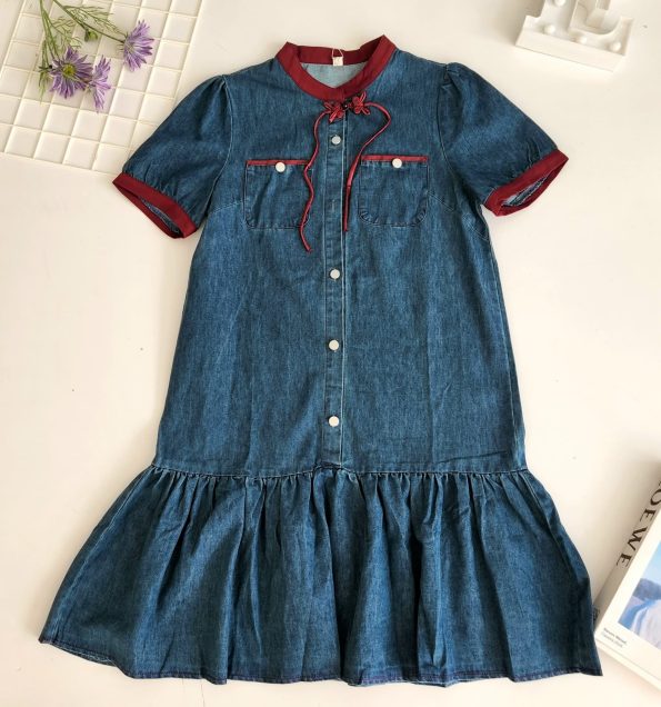 新中式Denim连身裙 (A168)