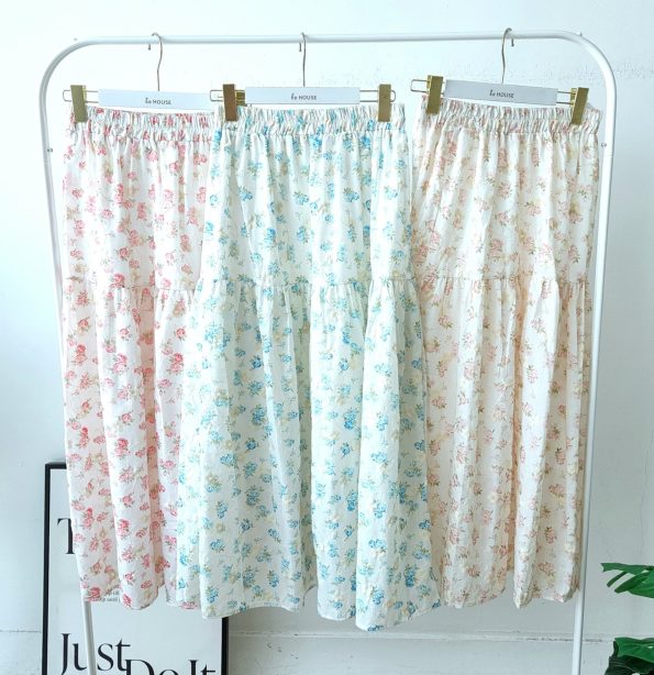 Floral桐花Midi Skirt (6190)B27