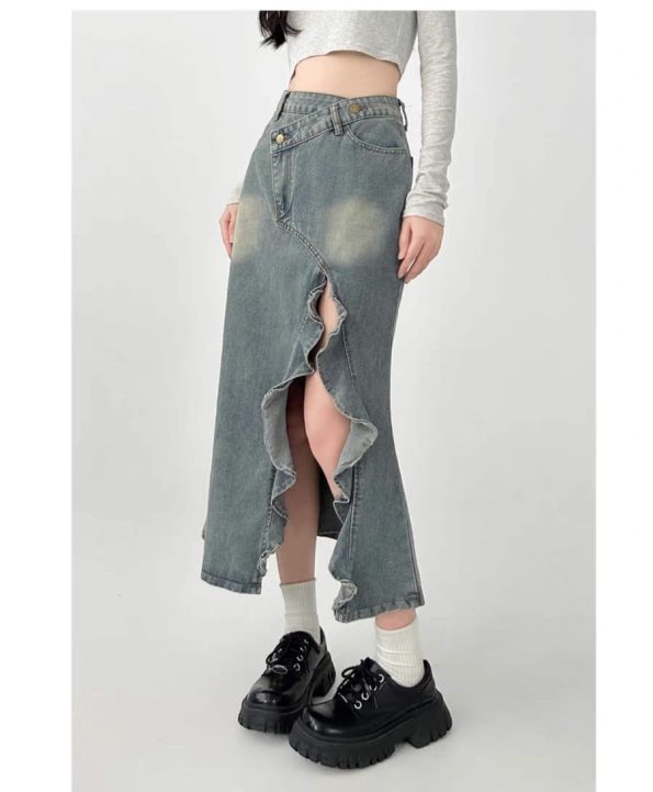 高品鱼尾Denim半裙 (1102)
