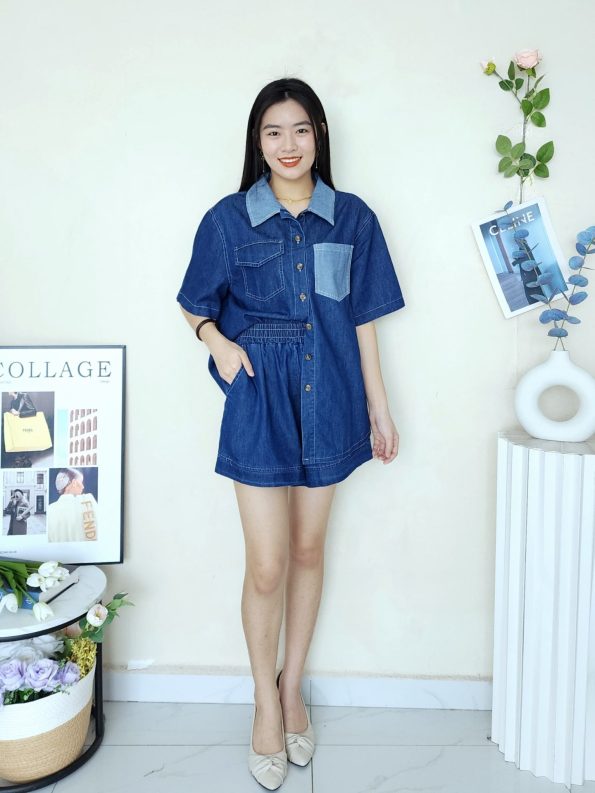 高品Denim套装(上衣+裤子) (A150)