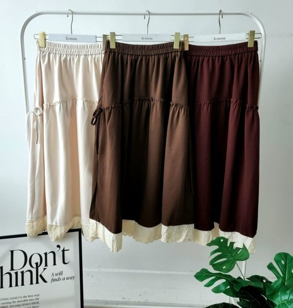 Premium Velvet Midi Skirt (9855)