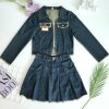 高品减龄牛仔套装 (上衣+裤裙) (801)B19