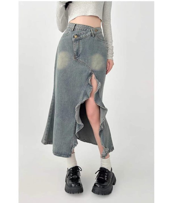 高品鱼尾Denim半裙 (1102)