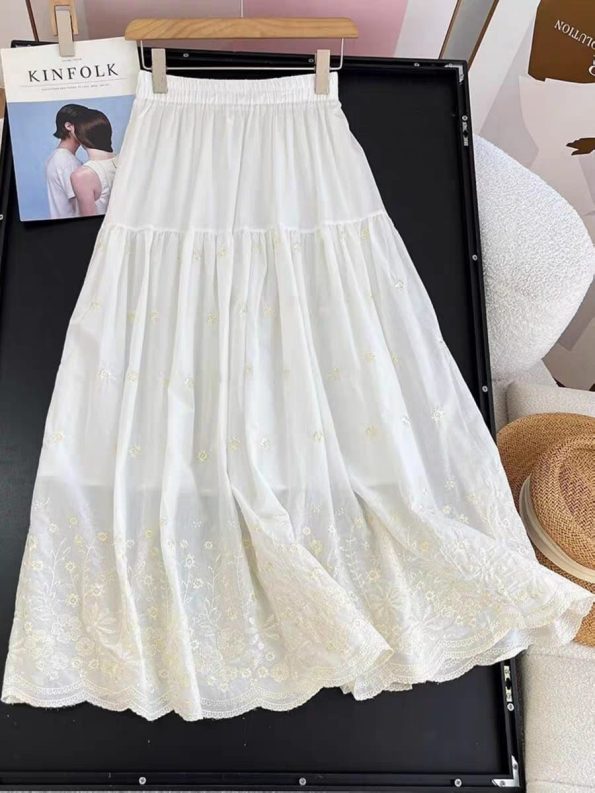 刺绣花韩式 Midi Skirt (5380)C16