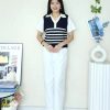 假两件式棉针织上衣 (402)B27