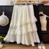 Lace Ruffles Midi Skirt (5510)B35
