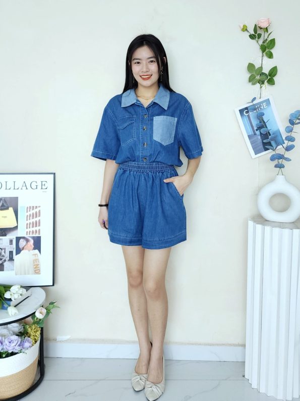 高品Denim套装(上衣+裤子) (A150)