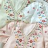Korean Embroidery 刺绣V领上衣 (1072)
