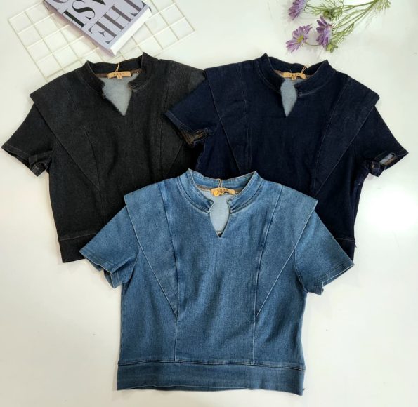 Zaara袖显瘦Denim Top (LA6045)