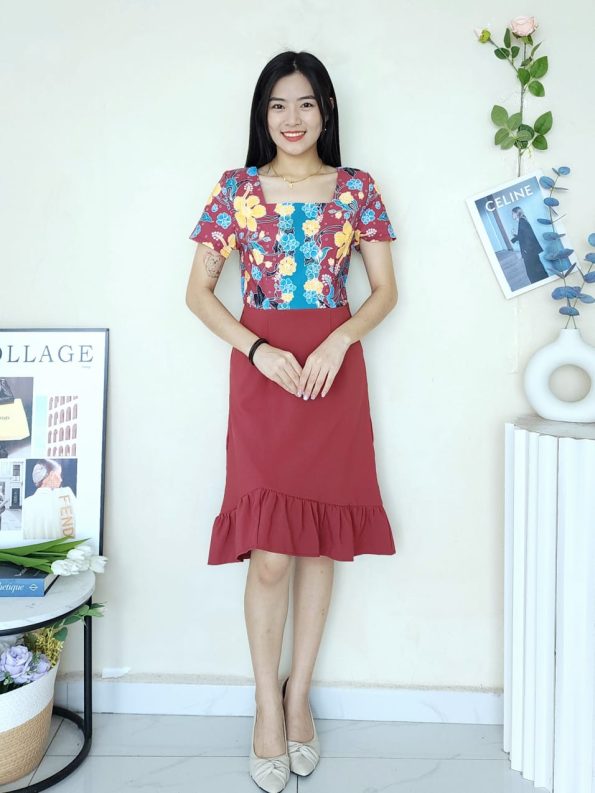 Batik Corak 西装布连身裙 (C5163)