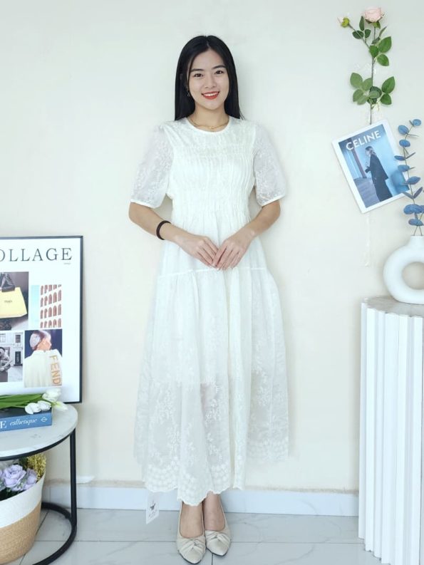 Premium Embroidery Floral Dress (9902)