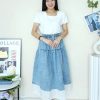 高品拼接桐花Denim半裙 (2501)