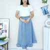 高品拼接桐花Denim半裙 (2503)