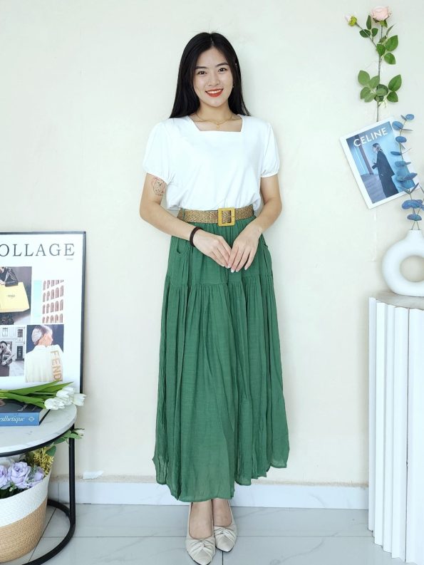 Premium Muji Midi Skirt (full lining) (2509)