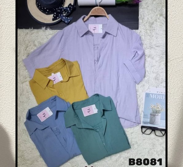 天丝棉麻假两件时装上衣 (B8081)