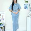 高品牛仔套装 (上衣+半裙) (1157)