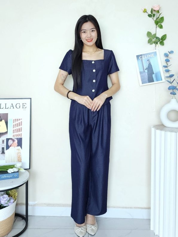 高品牛仔套装 (上衣+长裤) (6825)