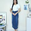 Premium Denim Midi Skirt (9809) C22