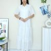 高品钩花领桐花套装 (上衣+半裙) (8890)
