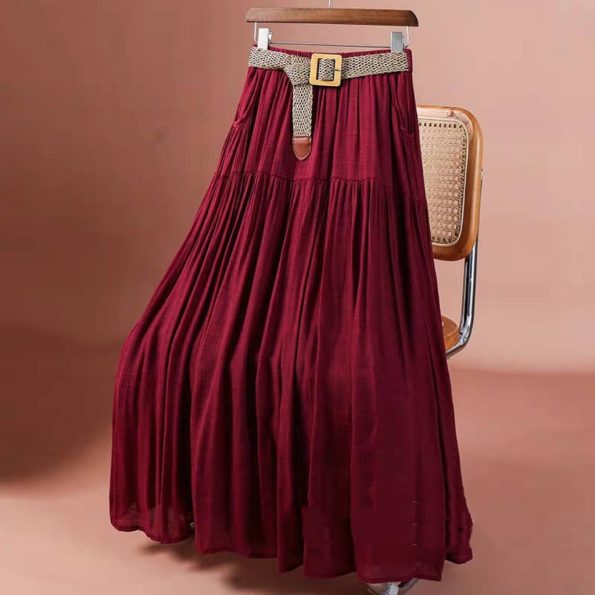 Premium Muji Midi Skirt (full lining) (2509)