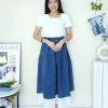 高品拼接桐花Denim半裙 (2501)