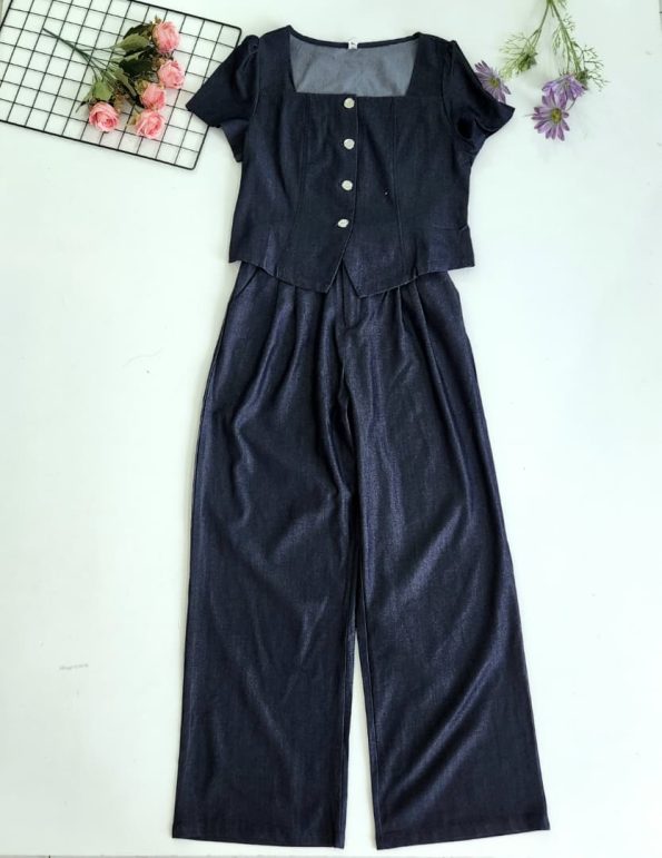 高品牛仔套装 (上衣+长裤) (6825)