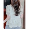 韩版V领Embroidery时装上衣 (8663)A14