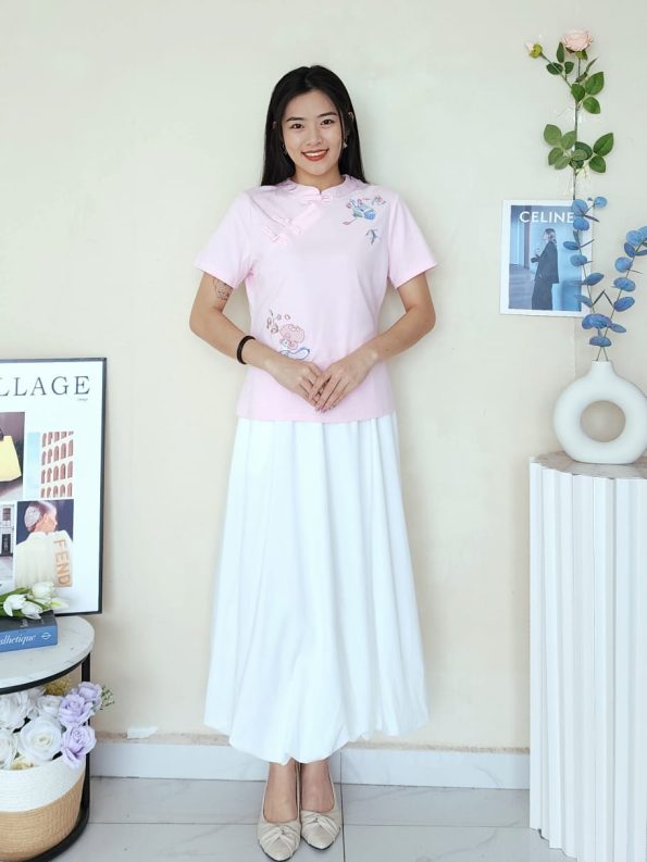 新中式刺绣花 Super Cotton Top (3088)A16