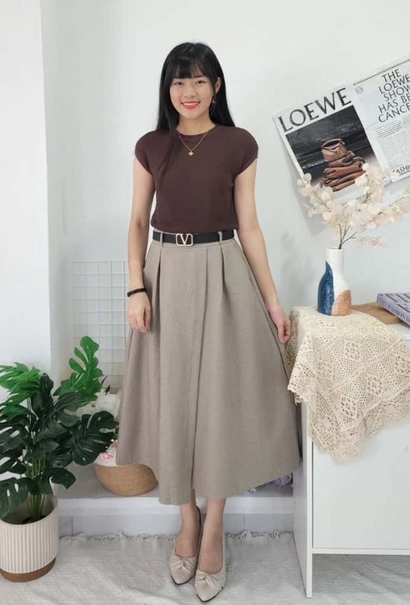 Premium Suit Midi Skirt (118)D22