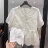 韩版V领Embroidery时装上衣 (8663)A14