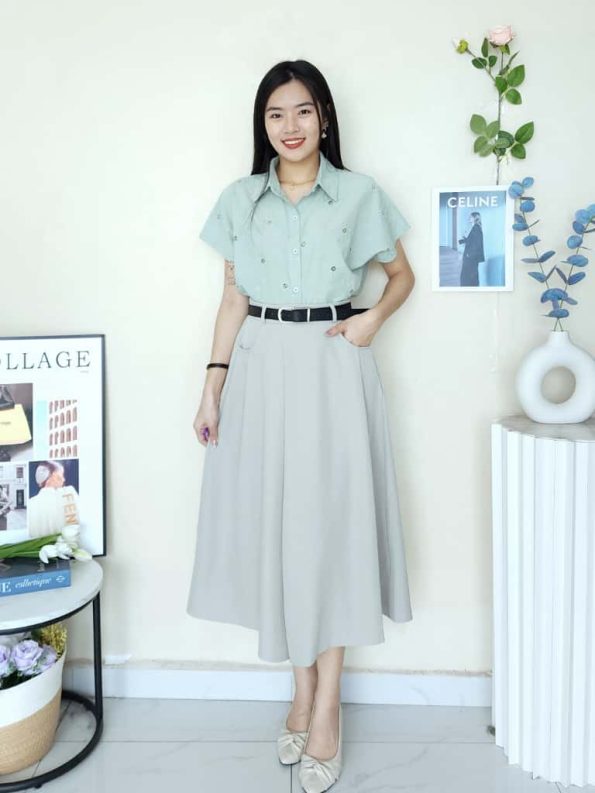 高品设计款西装 Midi Skirt (813)A18
