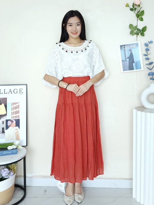 Premium Muji Midi Skirt (full lining) (2500)