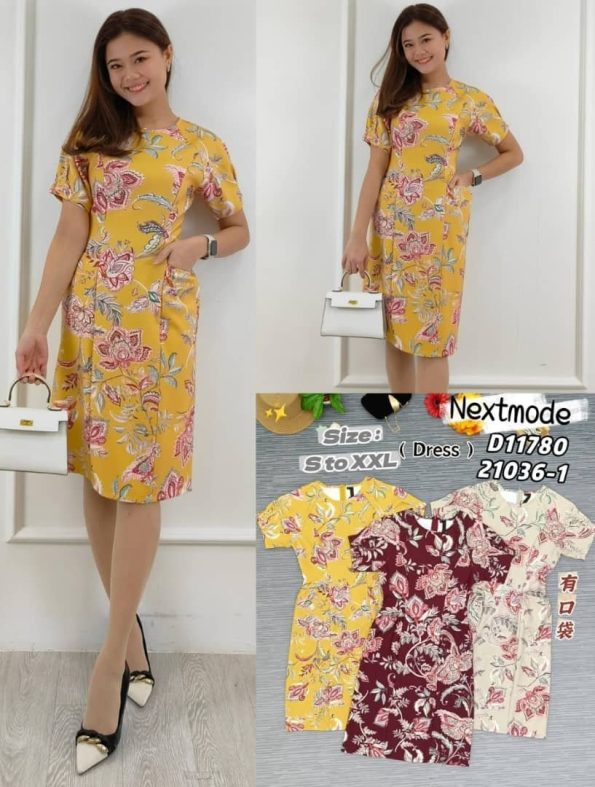 Premium Batik Floral Dress (N1036)C25