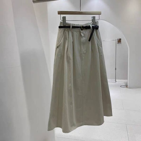 高品 Twill Cotton Midi 半裙 (8853)